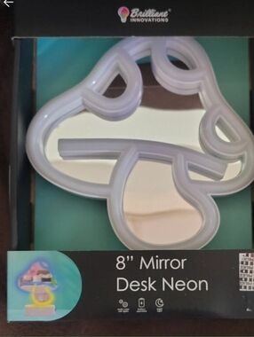Neon Mushroom Desk Mirror